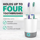 Steripod Brand UV Home Countertop Toothbrush Sanitizer, Reduces Harmful Microorganisms, Toothbrush Holder and Cleaning Station, Holds Four Toothbrushes Infinity Warehouse