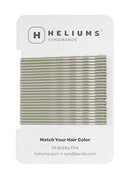 Heliums Gray Extra Long Wavy Color Match Bobby Pins, 2.5 Inch - 24 Pins Heliums