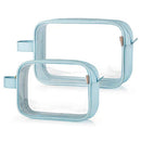 GAGAKU Clear Toiletry Bag Transparent Makeup Bags Set Waterproof Wash Bag 2pcs - Light Blue GAGAKU