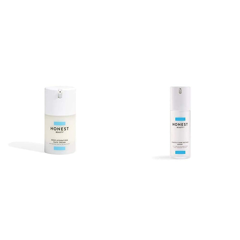 Honest Beauty Deep Hydration Face Cream with Baobab Seed Oil & Shea Butter, 1.69 fl. oz. and Honestly Pure Retinol Serum with Tapioca Encapsulated Time-Released Retinol & Hyaluronic Acid,1.0 fl. oz. Honest Beauty
