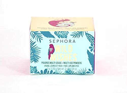 Sephora Wild Wishes Holiday Multi-Use Powder Kit for Face, Lips, Eyes - Gold Peach, Dusty Pink, Dark Red SEPHORA