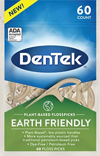 DenTek Earth Friendly Plant-Based Floss Picks, 60 Count DenTek