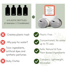Shampoo Bar and Conditioner Set with Travel Case | Volume and Moisture for Dry Hair | Orange, Ylang Ylang, Argan Oil | Made in USA | 2-pk Infinity Warehouse