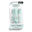About Face Body Kai Complete 4-Blade Shaving System for Women; Minimizes Nicks & Cuts; Contains 9 Refill Cartridges & 2 Reusable Handles, 1 Count (Pack of 1) About Face