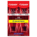 Colgate Optic Renewal Teeth Whitening Toothpaste with Fluoride Hydrogen Peroxide Enamel Strength, White, Wintergreen, 3 Ounce (Pack of 2) Colgate