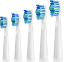 Electric Toothbrush Replacement Heads x5 Compatible with Fairywill FW-507/508/551/917/959, FW-D1/FW-D3/FW-D7/FW-D8, YUNCHI Y1 - White Smarterrcare