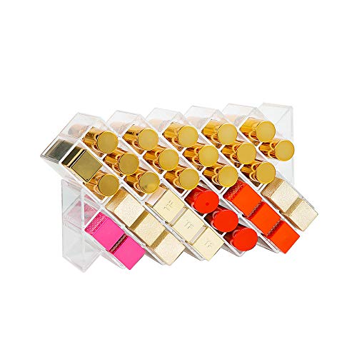 Clear Acrylic Fish Shape Lipstick Organizer Tower, Lip Gloss Storage Holder Stand for 16 Lip Sticks, Perfect for Makeup Cosmetic Vanity and Dresser Display (2 Pack) YIEZI