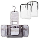 Hanging Toiletry Bag with 2 TSA Approved Clear Cosmetic 3-1-1 Liquid Bags BORSALI