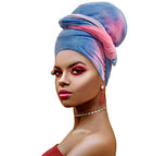 Ankara African Print Soft Headwraps Headband Long Hair Head Wrap Scarf Turban Tie Jersey Knit African head wraps(Tie Dye Style 1) Novarena
