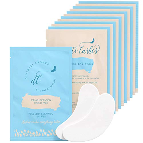 Under Eye Gel Pads - Lint Free Eye Pads for Lash Extensions with Aloe Vera Hydrogel Eye Patches, Eyelash Extension Supplies & Beauty Tools, Fit Most Eye Shape, Stick Well - Under Eye Pads DROP OF DIVINITI