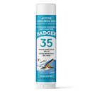 Badger SPF 35 Active Mineral Sunscreen Face Stick - Reef-Friendly Broad-Spectrum Water-Resistant Face Sunscreen Stick with Zinc Oxide - Unscented, .65 oz Badger