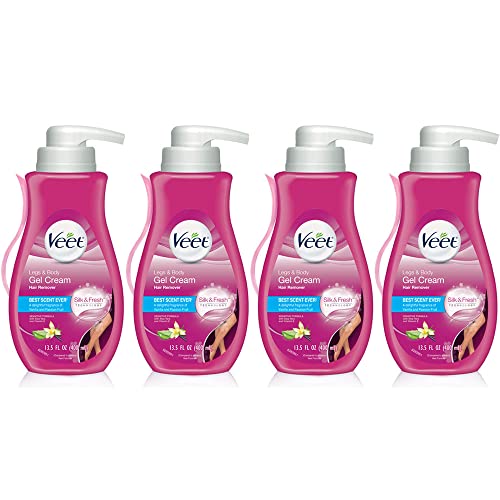 Veet Gel Hair Remover Cream, Sensitive Formula, 13.5 oz (Pack of 4) Veet