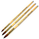 Beaute Galleria 3 Pieces Kolinsky Sable Oval Acrylic Nail Art Brush Set, Manicure Detail Painting Nail Art Pen (Size 4, 8, 10) BEAUTÉ GALLERIA