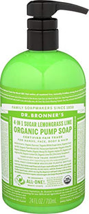 Dr. Bronner’s - Organic Sugar Soap (Lemongrass, 24 Ounce) - Made with Organic Oils, Sugar and Shikakai Powder, 4-in-1 Uses: Hands, Body, Face and Hair, Cleanses, Moisturizes and Nourishes, Vegan Dr. Bronner's