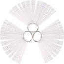 JASSINS 150 Pcs Nail Swatch Sticks with Ring and Number posted, Clear Fan-shaped Nail Art Polish Practice Display Tips Nail Sample Sticks, Nail Practice Color Display Polish Board JASSINS