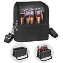 Makeup Brush Case Makeup Brush Holder Travel Makeup Bag for Women Cosmetic Bags Stand-up Brush Cup Professional Makeup Artist Storage Organizer with Shoulder Starp and Adjustable Dividers (Black) TANTO