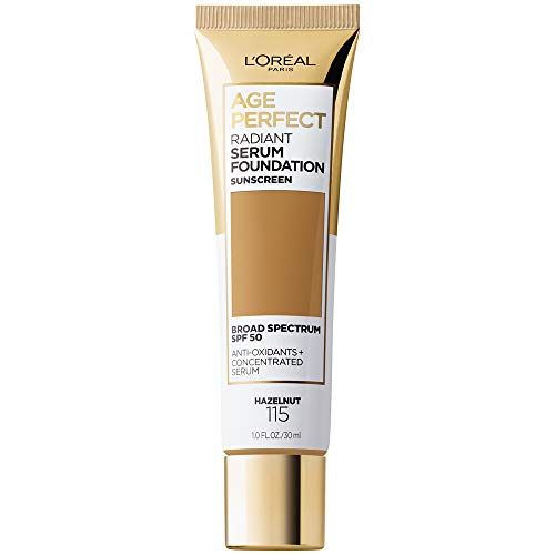 L'Oreal Paris Age Perfect Radiant Serum Foundation with SPF 50, Hazelnut, 1 Ounce L'Oreal Paris