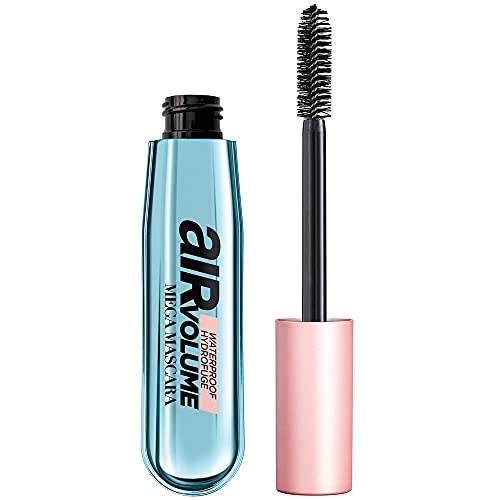 L'Oreal Paris Air Volume Mega Mascara, Lightweight Mega Volume Washable, WATERPROOF Blackest Black, 0.3 fl. oz. L'Oreal Paris