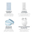 NuFACE MINI+ Microcurrent Facial Device Ultimate Uplift Kit - Brilliant White Face Sculpting & Contouring Device with Aqua Gel, Power Patches, Prep-N-Glow Skin Care Wipes & Luxe Gift Box Infinity Warehouse