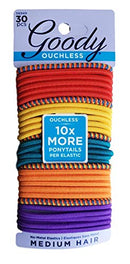 Goody WoMens Ouchless Braided Elastics, Rio Jewel, 30 Count (Festival Primary) GOODY
