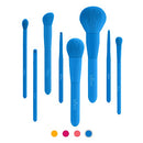 TEXAMO Makeup Brush Set for Powder, Contour, Blush, Highlighter, Eyeshadow, Eyebrow, Concealer, Blending, Premium Synthetic Makeup Brush with Pouch Set of 8, Blue TEXAMO
