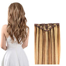 20" Clip in Hair Extensions Remy Human Hair for Women - Silky Straight Long Human Hair Clip on Extensions 75grams 4pieces