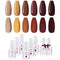 Makartt Gel Nail Polish Kit - 6 Brown Gel Polish Kit Chocolate Gel Nail Kit Glossy Base Coat Top Coat Autumn Winter Nail Polish 8ML Soak Off UV Nail Gel Fall Gel Polish Gift for Women Beauty Gift Sets Makartt