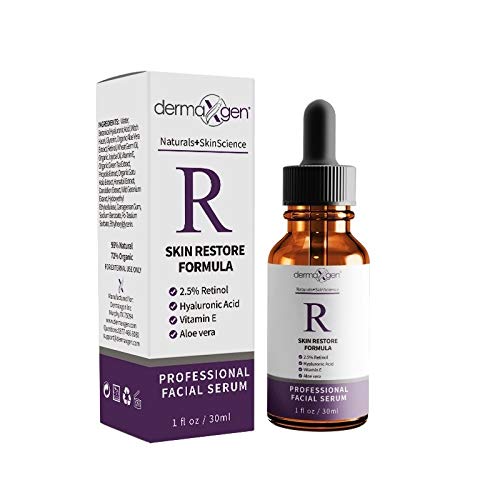 Dermaxgen Retinol Serum - Pure Organic Anti Aging, Anti Wrinkle Face Wrinkles | Renewing and Restore with Hyaluronic Acid, 1 fl oz DERMAXGEN