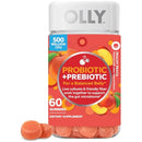 OLLY Probiotic + Prebiotic Gummy, Digestive Support and Gut Health, 500 Million CFUs, Fiber, Adult Chewable Supplement for Men and Women, Peach, 60 Day Supply - 60 Count Infinity Warehouse