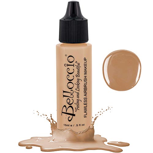 Belloccio's Professional Cosmetic Airbrush Makeup Foundation 1/2oz Bottle: Ivory- Light-medium Neutral Pink And Yellow Undertones Belloccio