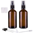 Amber Glass Spray Bottles for Essential Oils, 4oz Empty Small Fine Mist Spray Bottle 2 Pack Hydior