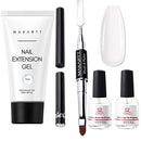 Makartt Poly Nail Gel White 50ML Bundle with Nail Dehydrator and Nail Primer Kit, Gel Nail Brush and nail Spatula Dual End Makartt