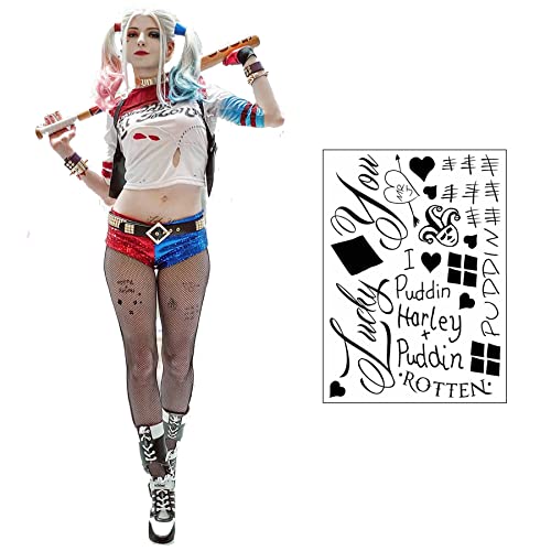 HQ Professional Temporary Tattoos Sheet - Face, Waist, & Leg Tats - 16 Total - Costume / Cosplay PopStarTats