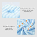 REDKISS Blue Towel Wrap for Women, XL Spa Shower Wrap with Hair Towel, Super Absorbent Bath Towels Robe for Body, Adjustable Microfiber Plush Bathrobe for Girls, Warmth Velcro Plus Size Wraps Towels Infinity Warehouse