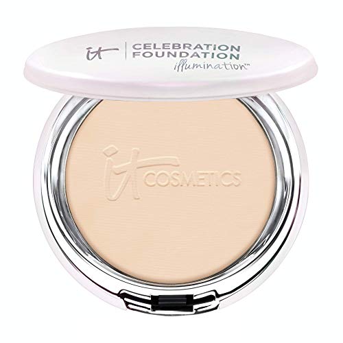 IT Cosmetics Celebration Foundation Illumination, Light (W) - Full-Coverage, Anti-Aging Powder Foundation - Blurs Pores, Wrinkles & Imperfections - 0.3 oz Compact It Cosmetics