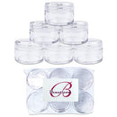 Beauticom 12 Pieces 20G/20ML Round Clear Jars with Screw Cap Lid for Beads, Gems, Glitter, Charms, Small Arts and Crafts Items - BPA Free Beauticom