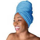 Rosemade 17 Solid Colors Women Head Wrap Hair Scarf Turban Soft Stretch Tie African Hijab Headwear Knit Jersey headwrap (Sky Blue) Rosemade