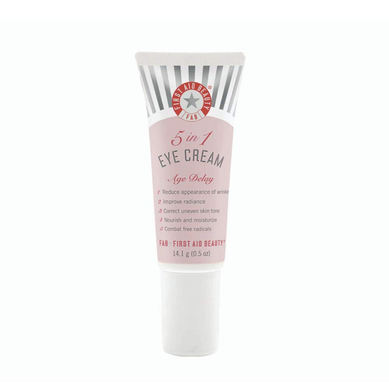 First Aid Beauty 5 in 1 Eye Cream: Multi Action Anti Aging Eye Cream for Dry Sensitive Skin. Great for All Skin Types. (0.5 Ounce) First Aid Beauty