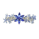 Faship Gorgeous Blue Crystal Floral Hair Barrette Faship