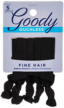 Goody WoMens Ouchless Ribbon Elastics, Solid Black, 5 Count GOODY