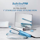 BaBylissPRO 1" Ultra-Sleek Stainless Steel Styling Iron, Hair Straightener, Waver and Curling Tool in one Infinity Warehouse