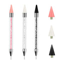 Wax Pencil for Rhinestones Acrylic Handle Dual End Rhinestone Picker Dotting Pen with Extra 3 Wax Pen Tips Crystal Gemstone Applicator Tool for Nail Art 3 pieces Kaychan
