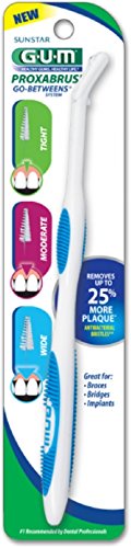 GUM - 625UC Proxabrush Permanent Handle with Tight, Moderate, & Wide Go-Between Heads GUM