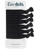 Cyndibands Gentle Elastic Knotted Ribbon Ponytail Holders Hair Ties 6-pack (All Black) Cyndibands