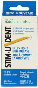 Stim-U-Dent Thin, The Un-Plastic Plaque Removers, Mint Flavored, 160 Count Box (Pack of 6) Stim-U-Dent