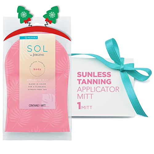 SOL by Jergens Self Tanner Applicator Mitt, Flawless, Streak-free Tanning Blender Glove, Sunless Tanning, Reusable Tanning Mitt Protects Hands Jergens