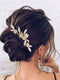 Aukmla Flower Bride Wedding Hair Comb with Hair Pins Gold Leaf Bridal Hair Piece Crystal Hair Jewelry Pearl Hair Accessories for Women and Girls (Pack of 3) Aukmla