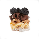Tickled Pink Women's Scrunchie Set of 5, Satin Iced Coffee, One Size Tickled Pink