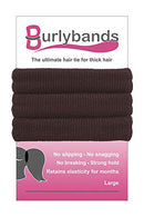 Burlybands Large Hair Ties for Thick Heavy or Curly Hair. No Slip No Damage Seamless Ponytail Holders Scrunchies Sports Thick Hair Ties - Hair Bands - Curly Hair Accessories (Brown 3 Pcs) Burlybands