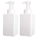 2 Pack Foaming Soap Dispenser 15oz Refillable Foam Liquid Hand Soap Empty Plastic Pump Bottle Container for Bathroom Vanities, Kitchen Sink, Hospital, Clinic - White 450ml WEIYON